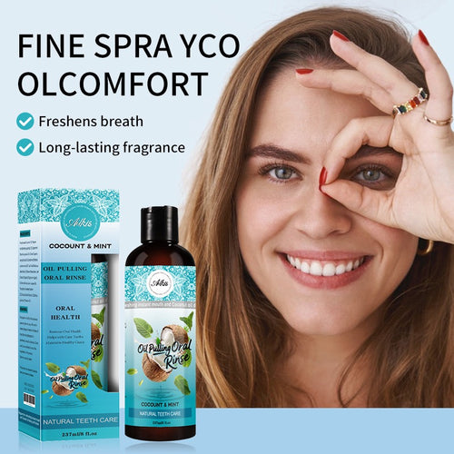 Ailkis Coconut Oil Pulling Mouthwash – 237ml | Mint Flavor, Antibacterial Gum Care, Alcohol-Free