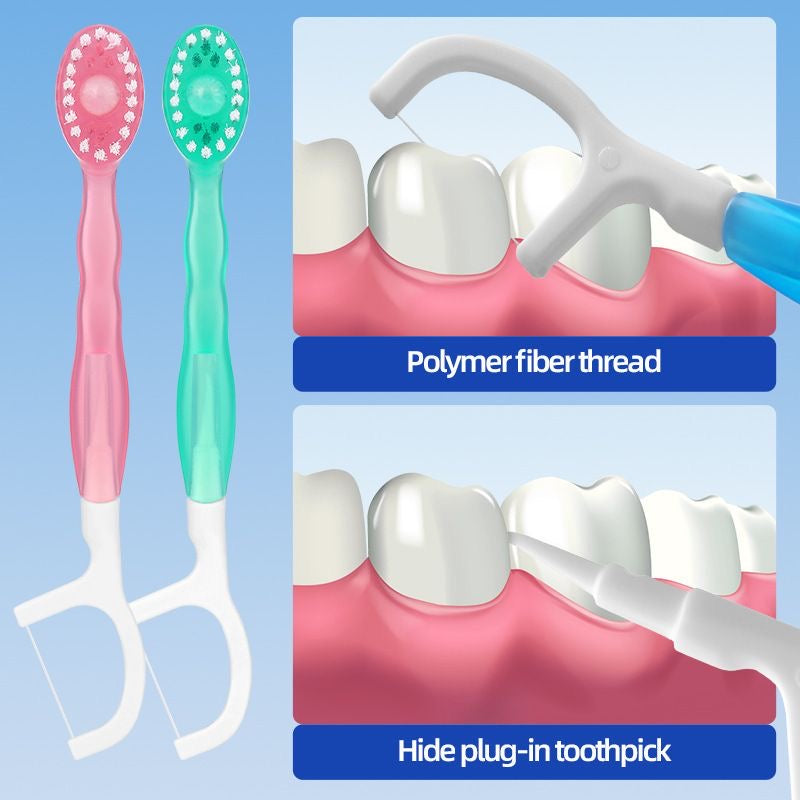 5-in-1 Portable Burst Toothbrush – 26-Pack | No Water Needed, Built-in Toothpaste Beads, Tongue Scraper, Floss & Toothpick